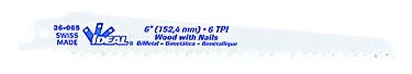 IDEAL, Blade, Reciprocating, Wood w/Nail, Width: 3/4 IN, Length: 6 IN, Thickness: 050 IN, Teeth Per Inch: 6 TPI, Material: Bi-Metal, Teeth Type: High-Speed Steel, Blade Back: Taper