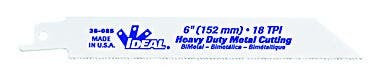 IDEAL, Blade, Reciprocating, Heavy-Duty Metal Cutting, Width: 3/4 IN, Length: 8 IN, Material: High-speed steel teeth, Bi-metal, Thickness: 050 IN, Teeth Per Inch: 18 TPI, Blade Back: Straight