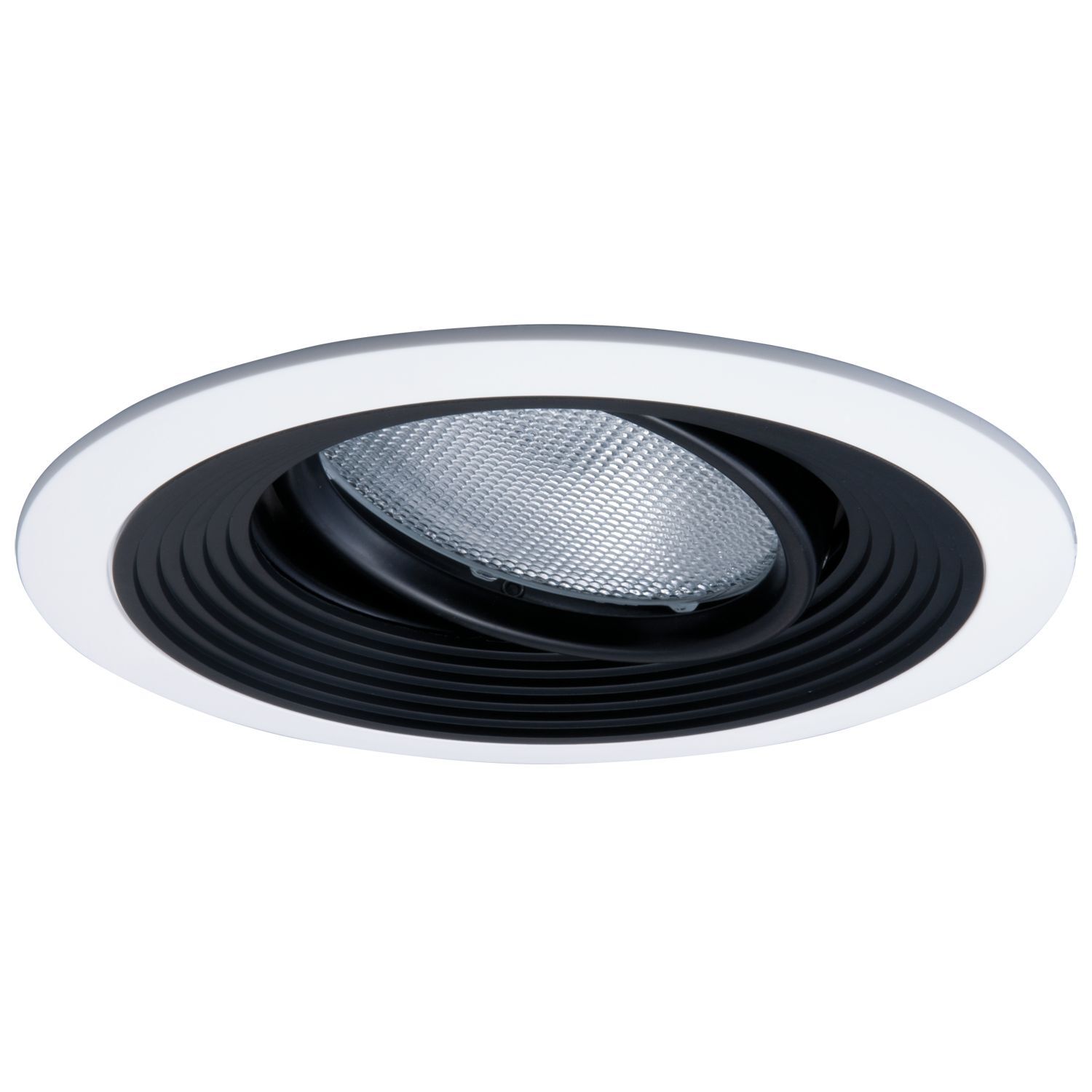 6" Trim PAR30 Adjustable with Baffle White Trim Ring, Black Baffle