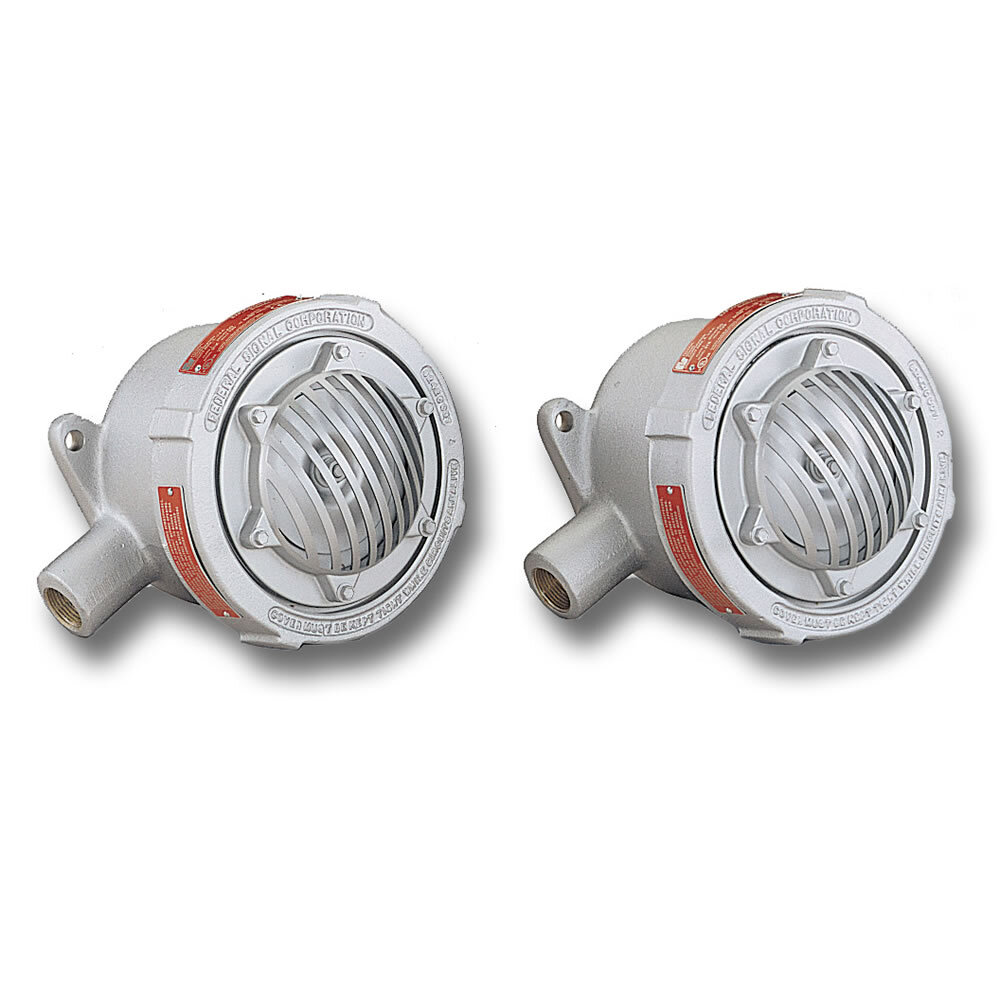 Explosion-Proof Vibrating Horn, 24VDC - Corrosion-resistant cast aluminum housing. Produces 100 dBa at 10 feet (110 dBa at 1 meter). 3/4" pipe or surface mount. CSA Certified. UL and cUL Listed for Class I, Division 1, Groups C and D & Class II, Division 1, Groups E, F and G & Class III.