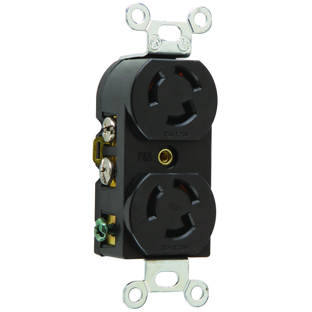 Turnlok Duplex Receptacle 3wire 15amp 125v