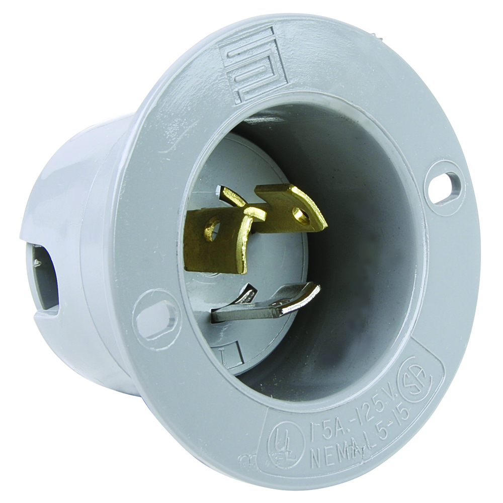 Turnlok Flanged Inlet 3wire 15amp 125volt Grounding