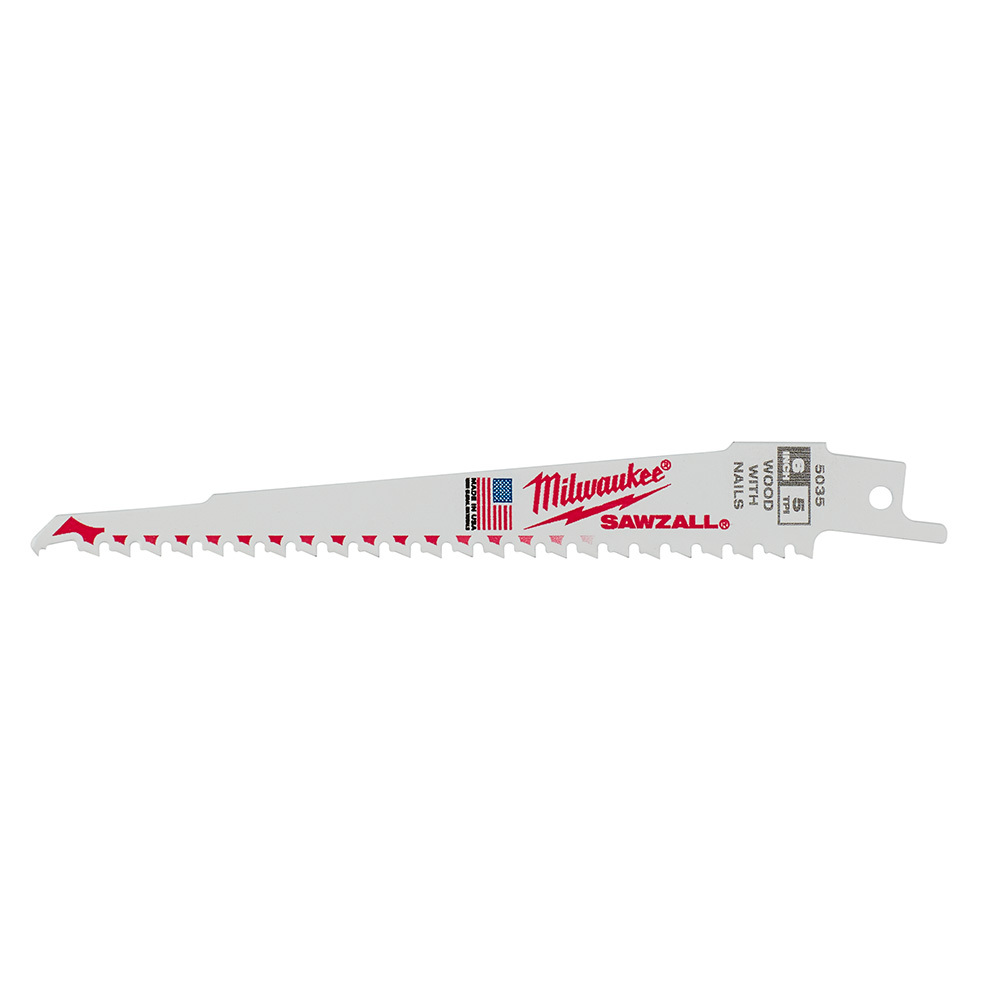 6 in. 5 TPI SAWZALL Blades 5PK