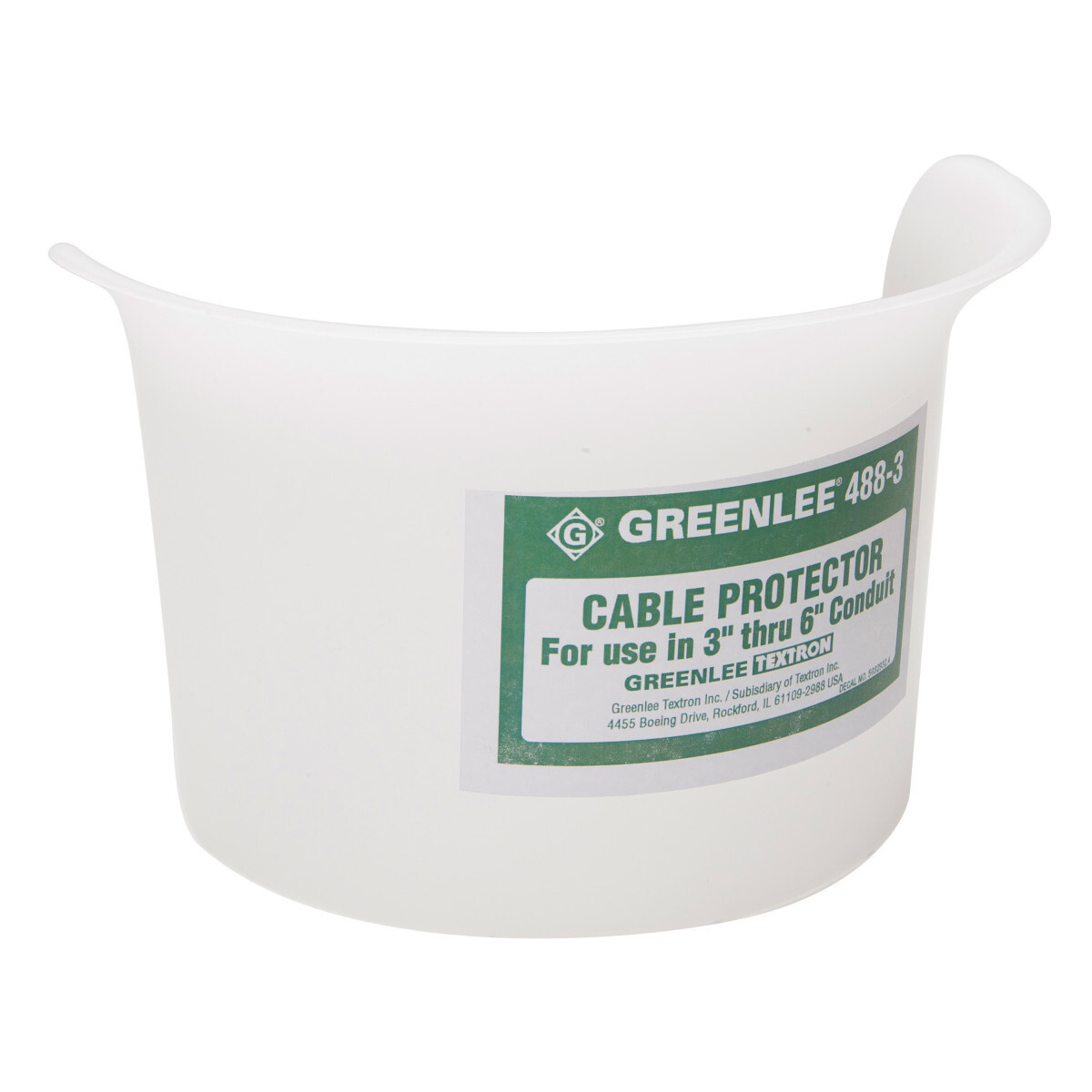 Fits in the end of conduit to shield the cable from sharp edges as it is being fed through.     Rugged nylon resists abrasion.