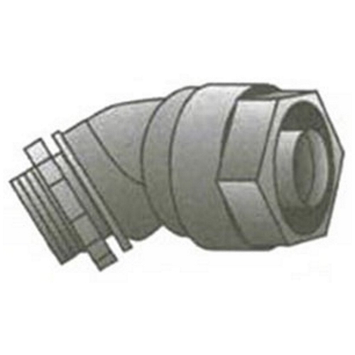 3/4 IN 45 DEG CONN LFMC GALV