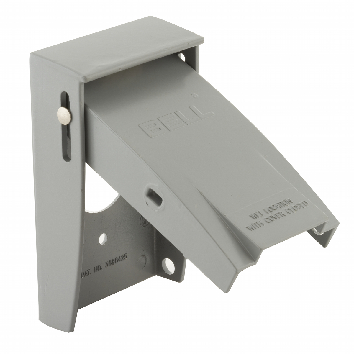 One Gang Gray RAYNTITE Metal Flip Covers - Single, 1.406 In. diameter,Vertical Mount