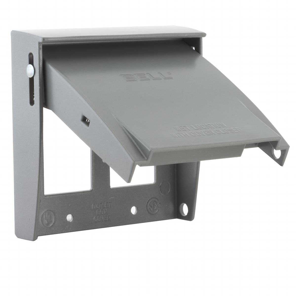 Two Gang Gray RAYNTITE Metal Flip Covers, (2) GFCI