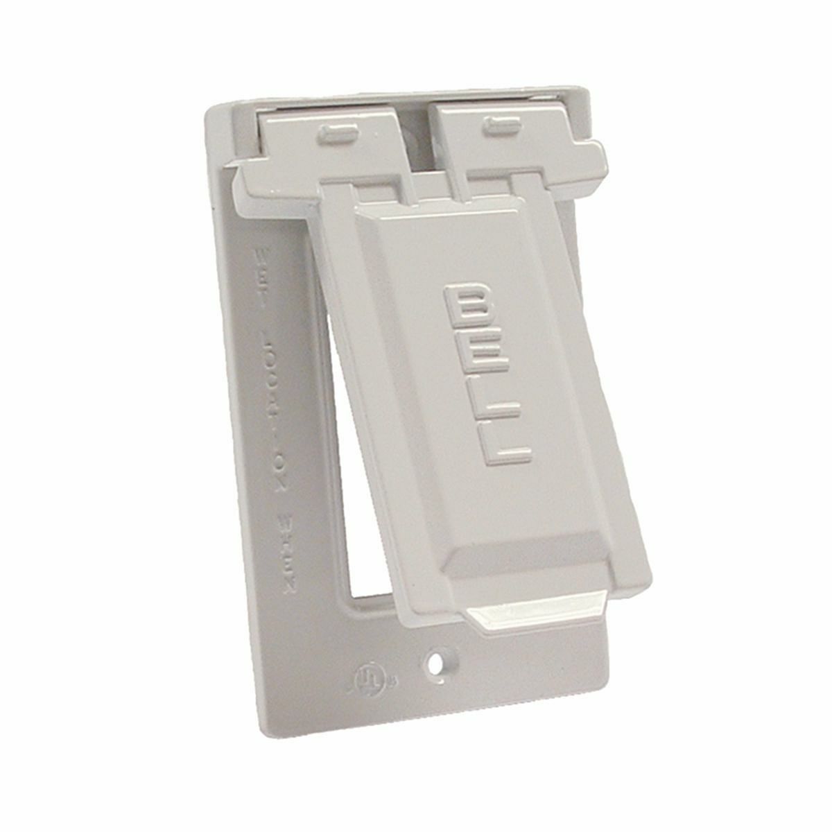 One Gang White Carded GFCI Device Mount Flip Covers Vertical