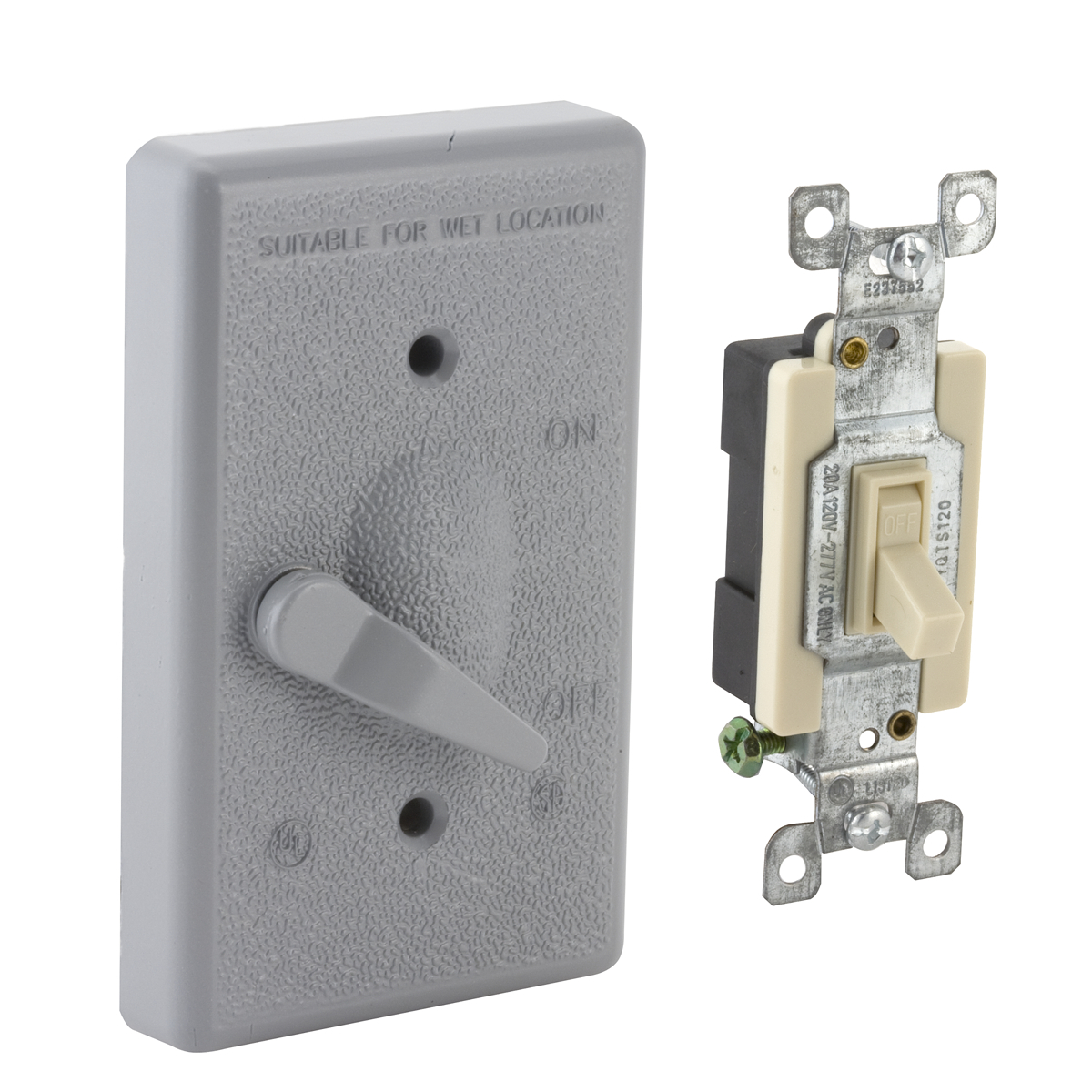 One Gang Gray Device Mount Switch Cover, SP 120-277VAC, 20A