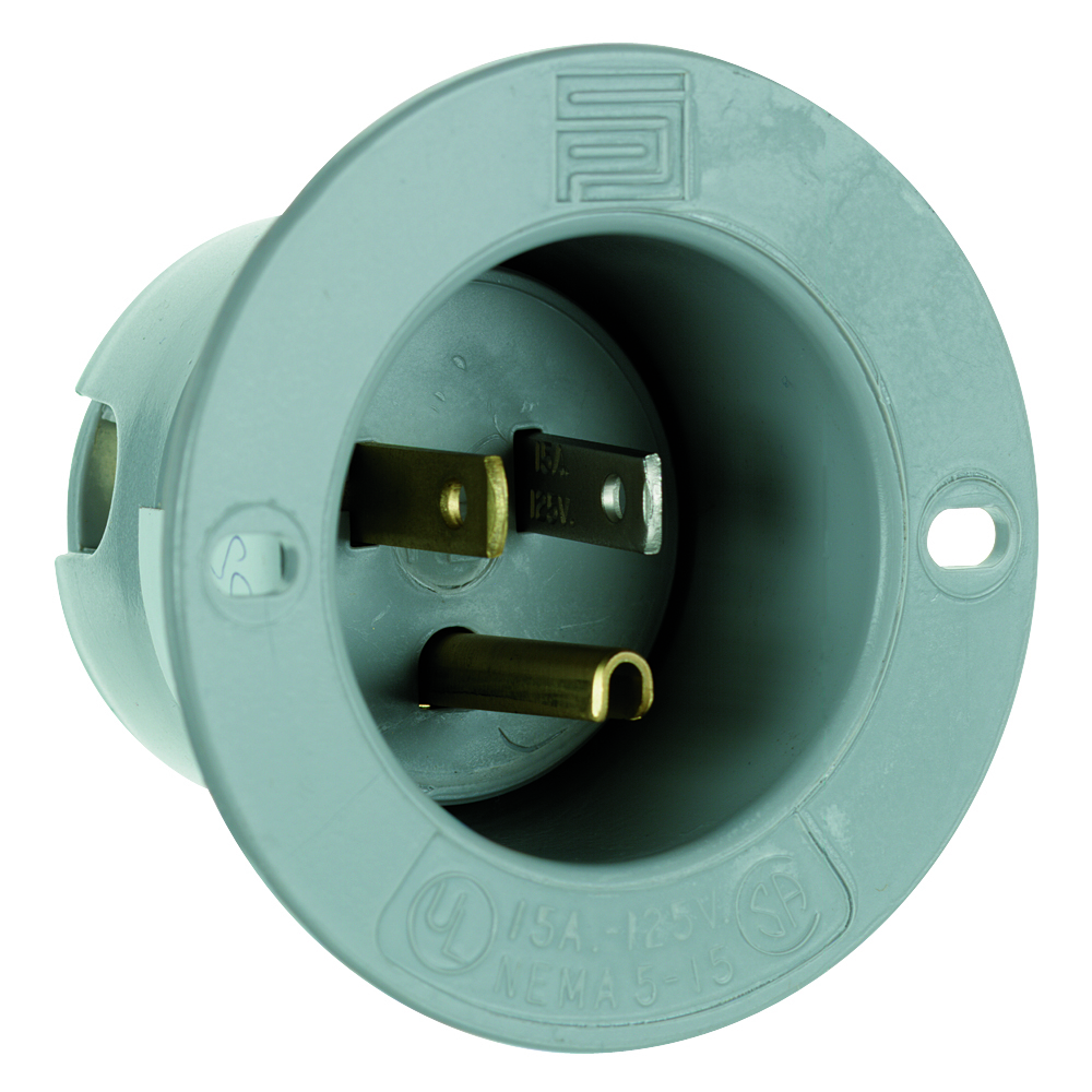 Straight Blade 2pole 3wire 15amp 125volt Flanged Inlet