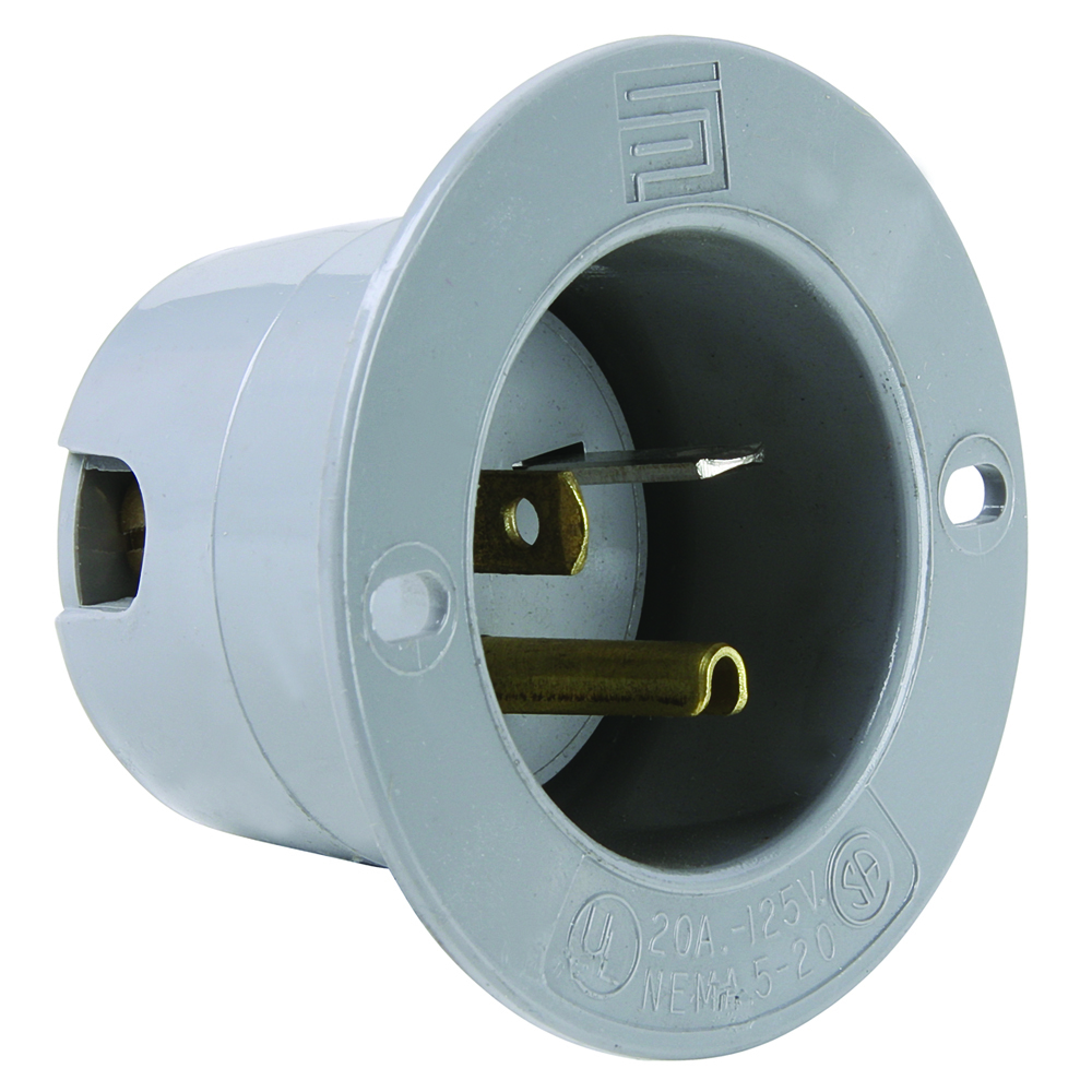 Straight Blade 2pole 3wire 20amp 125volt Flanged Inlet
