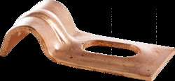 Slotted One-Hole Strap, Jiffy Clip, Fits 1/4" Outside Diameter Copper Tubing, Copper Plated