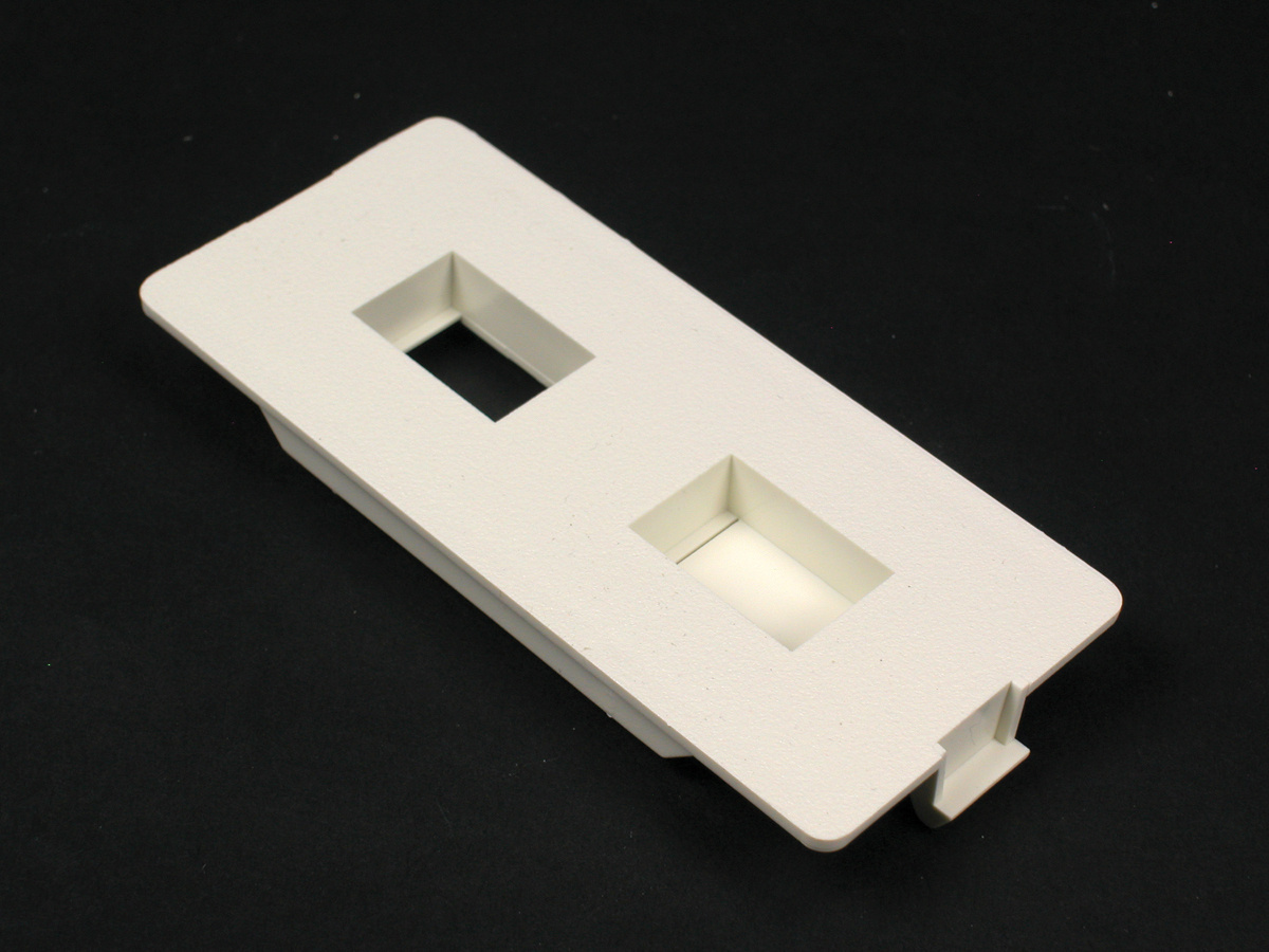Flush Dual RJ Connector Faceplate Fitting, 4.25 IN Length, Ivory