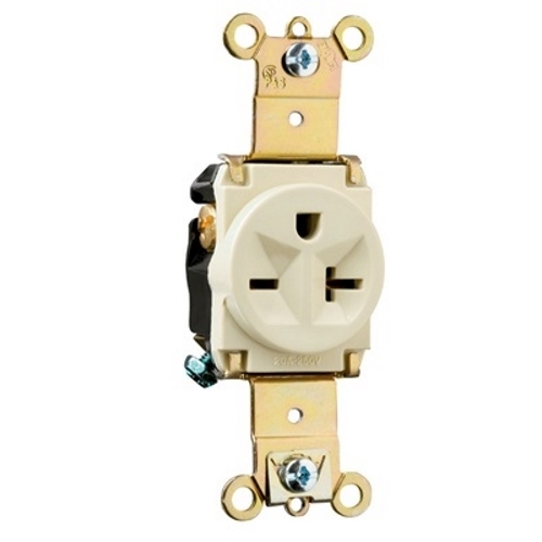 Heavy-Duty Spec Grade Single Receptacle Back and, Side Wire 20amp 250volt Red