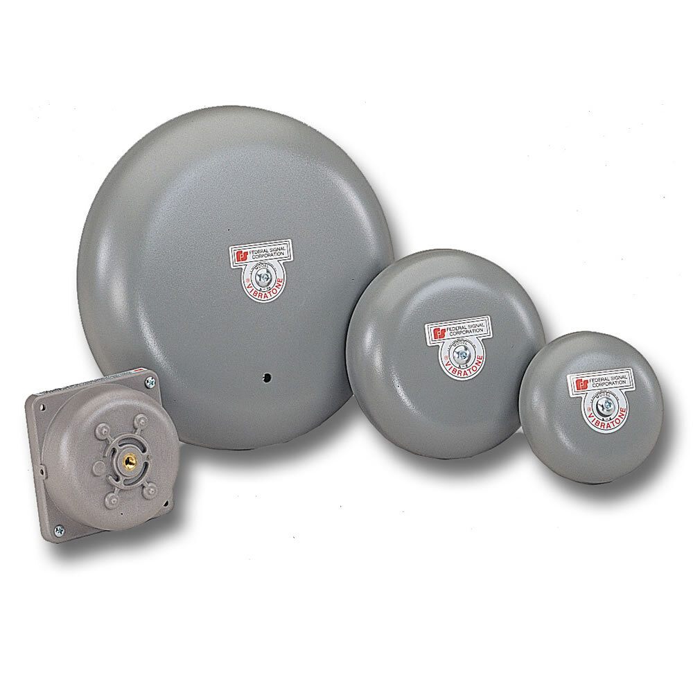 Vibrating Mechanism For Vibratone Bells, 24VDC  - Available in 12VDC, 24VDC and 125VDC. Decibel output range dependent on gong: 98 to 102 dBa at 10 feet (108 to 112 dBa at 1 meter). Optional weatherproof backbox (WB) provides Type 3R enclosure. CSA Certified. UL and cUL Listed.