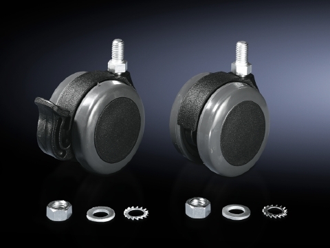 Twin castors, color: Black with grey running surface