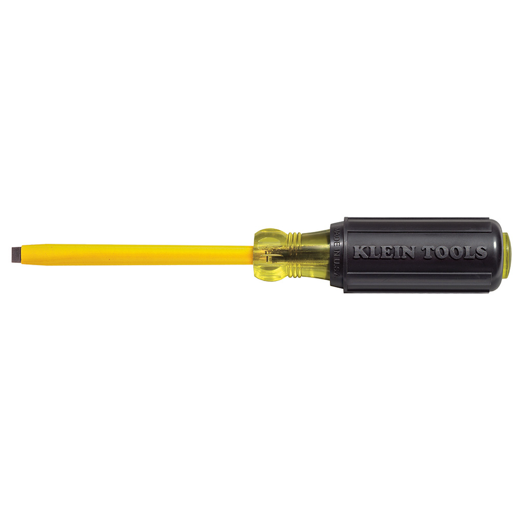 Coated Flathead Screwdriver, 3/16-Inch Cabinet Tip, Plastic coated for circuit protection only. NOT INSULATED