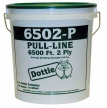 Pull Line, 20 lb. load, 6500 ft. length, Blue/White, 200 lb. tensile strength, Pail