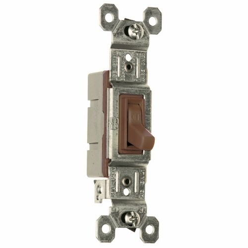 Single Pole Switch, Grounded Terminals, 15 amps, 120 volts, Brown. Available in bulk packs of 120. Add U to end of Catalog Number. Example: 660GU