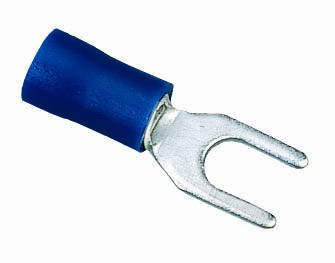 IDEAL, Spade Terminal, Vinyl Spade, Cable Size: 16 - 14 AWG, Stud Size: 8 IN, Insulation: Vinyl Insulated, Material: Tin Plated Brass