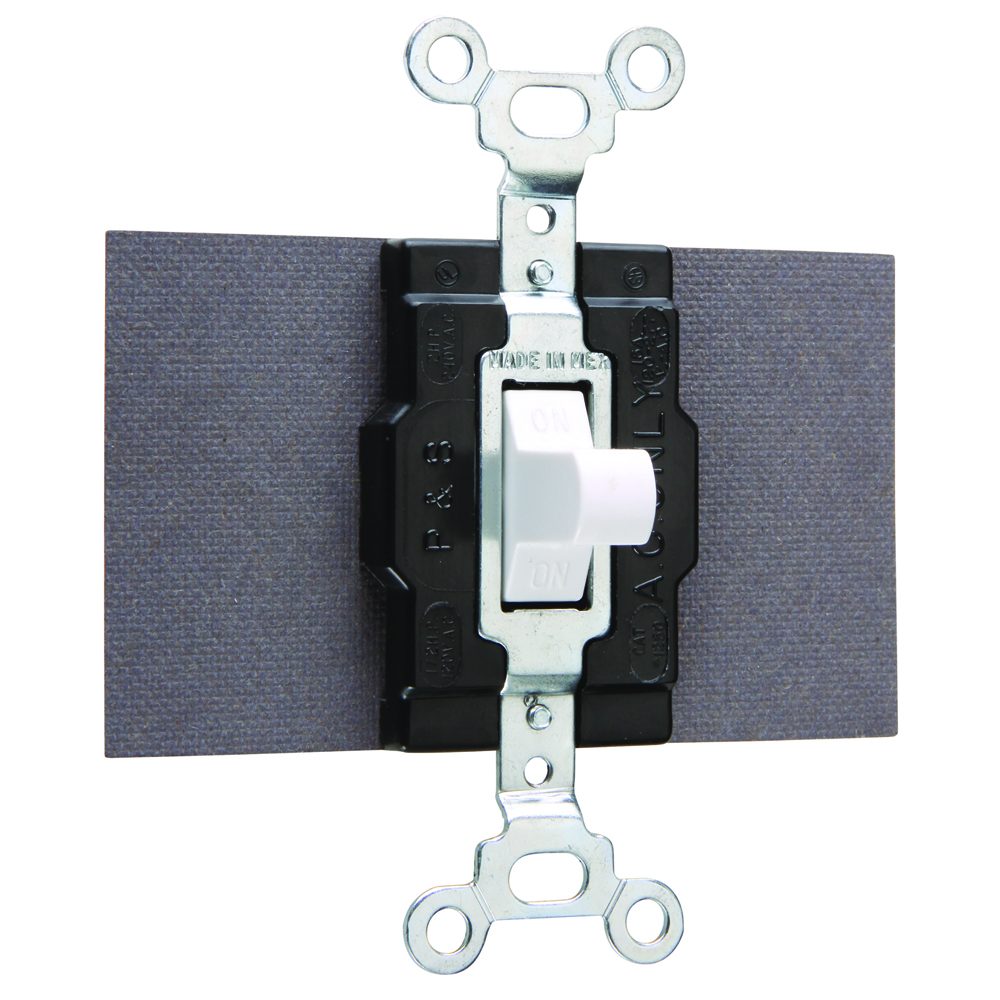 15 amps, 120/277 volts, Single Pole, Double Throw Switch, Momentary Contact Three Position, White.