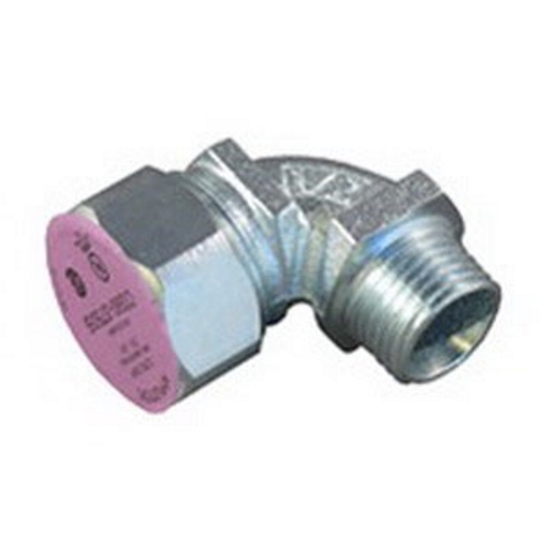 90 deg Liquidtight Strain Relief Cord & Cable Connector, 1 inch, 0.75 - 0.875 inch Conductor, Steel