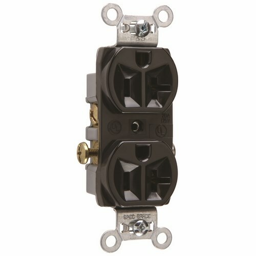 Commercial Spec Grade Duplex Receptacle Side Wire 20amp 125volt Black