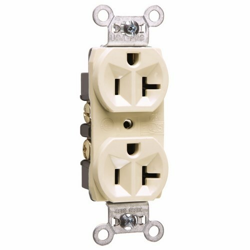 Construction Spec Grade Duplex Receptacle, Back and, Side Wire 20amp 125volt, Light Almond