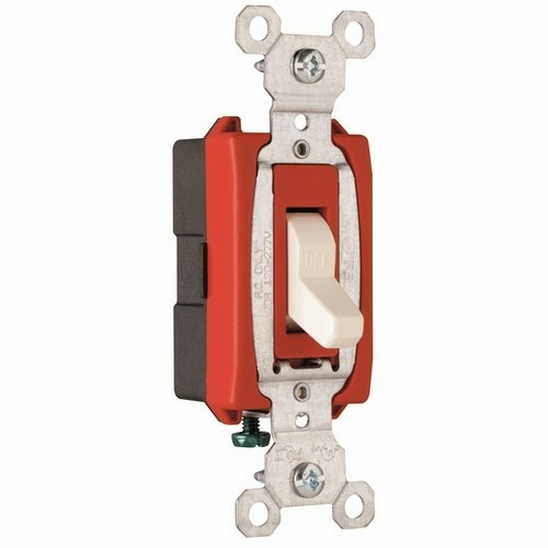 Commercial 1pole Switch, Side Wire, 20amp 120/277volt, Light Almond.