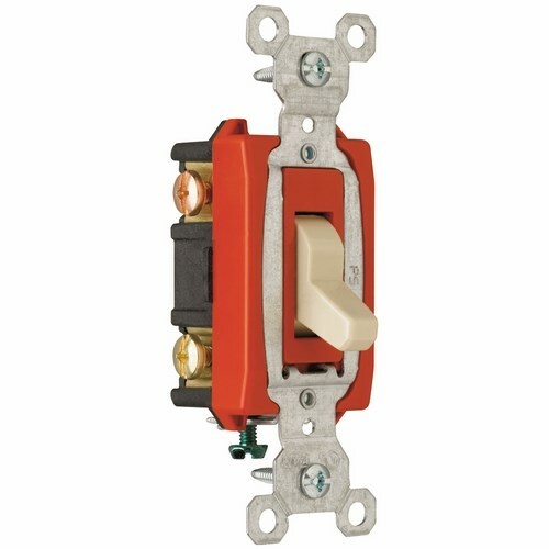 Commercial 3way Switch, Side Wire, 20amp 120/277volt, Ivory.