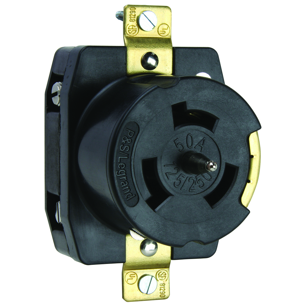 Receptacle California Standard Style 50amp 125/250volt Turnlok