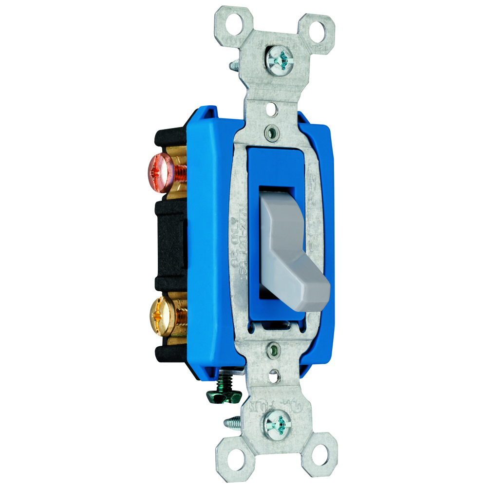 Construction 3way Switch, Back and, Side Wire, 15amp 120/277volt, Gray.