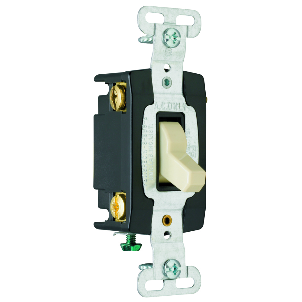 Construction 4way Switch, Back and, Side Wire, 15amp 120/277 volt, Ivory.