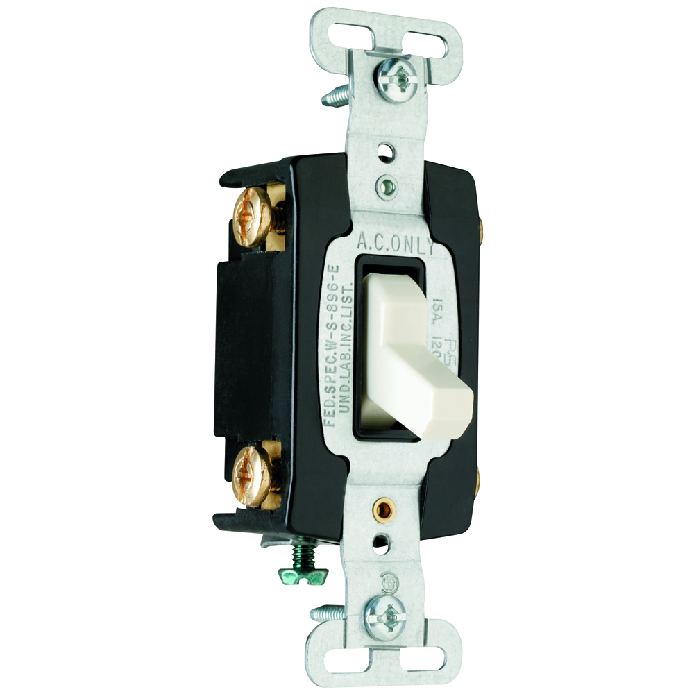 Construction 4way Switch, Back and, Side Wire, 15amp 120/277volt, Light Almond.