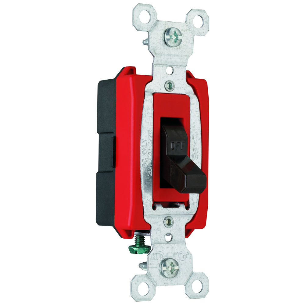 Construction 1pole Switch, Back and, Side Wire, 20amp 120/277volt, Brown.