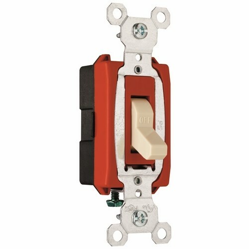Construction 1pole Switch, Back and, Side Wire, 20amp 120/277volt, Ivory.