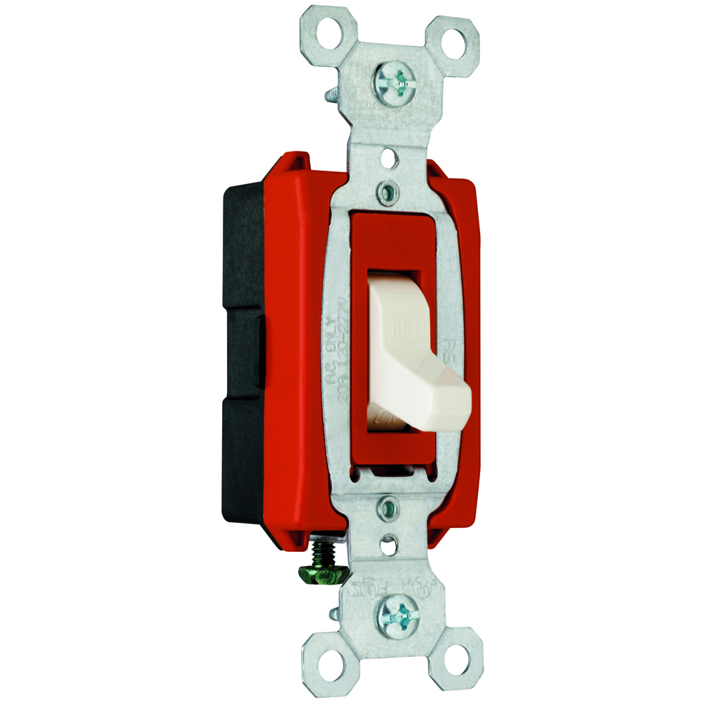 Construction 1pole Switch, Back and, Side Wire, 20amp 120/277volt, Light Almond.