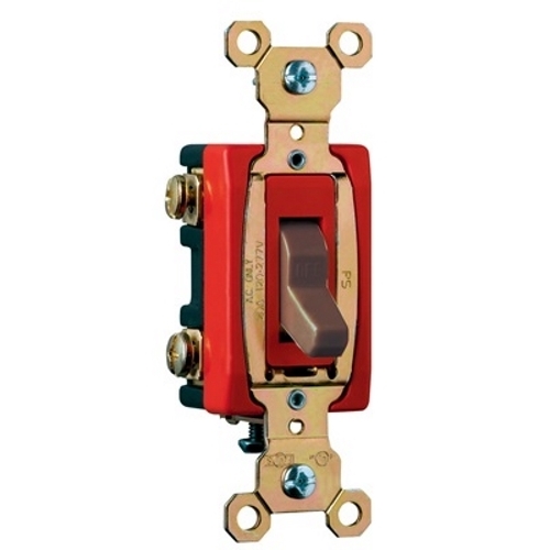 Construction 2pole Switch, Back and, Side Wire, 20amp 120/277volt, Brown.