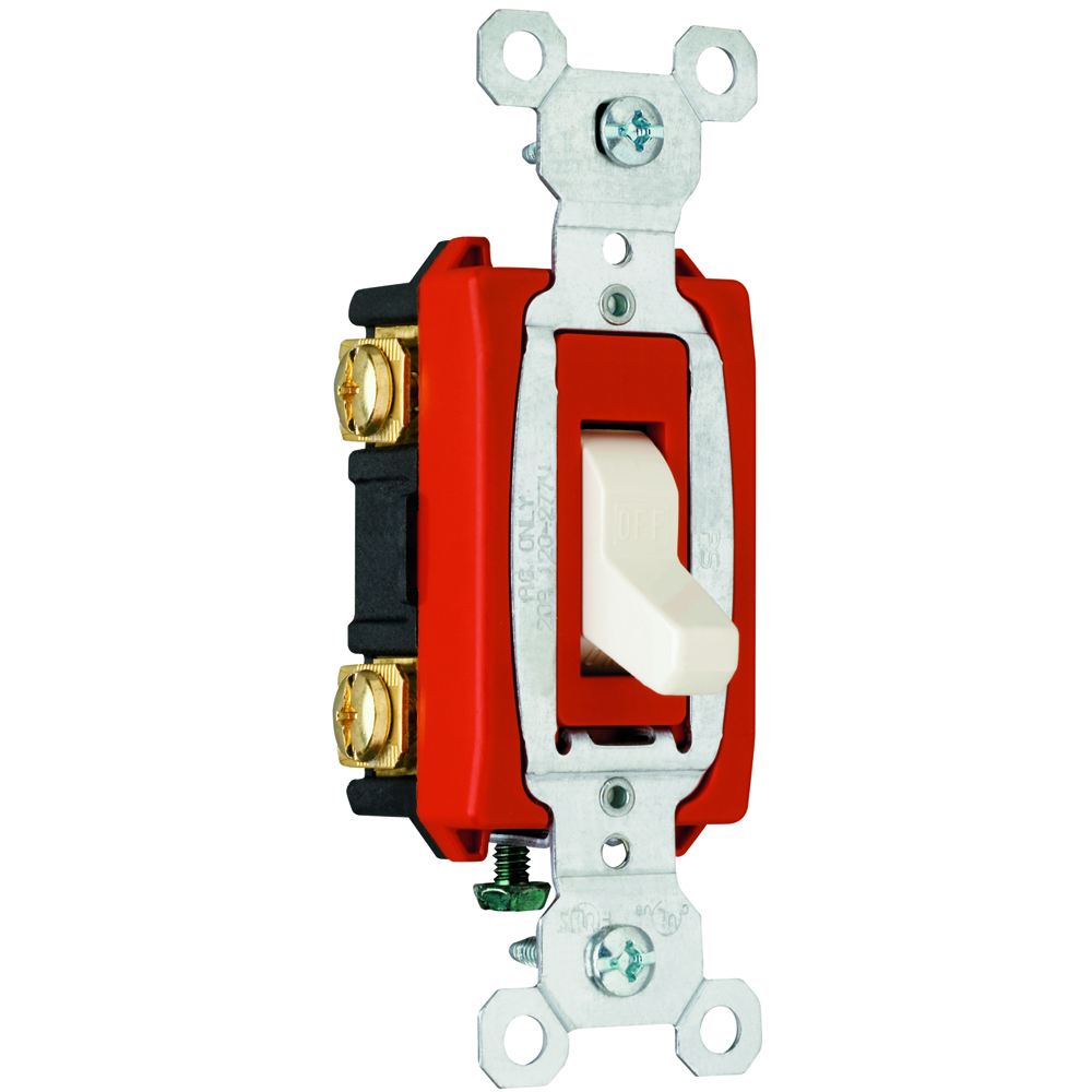 Construction 2pole Switch, Back and, Side Wire, 20amp 120/277volt, Light Almond.