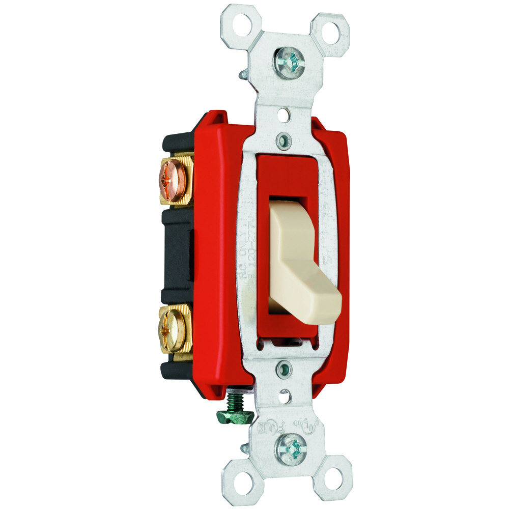 Construction 3way Switch, Back and, Side Wire, 20amp 120/277volt, Ivory.