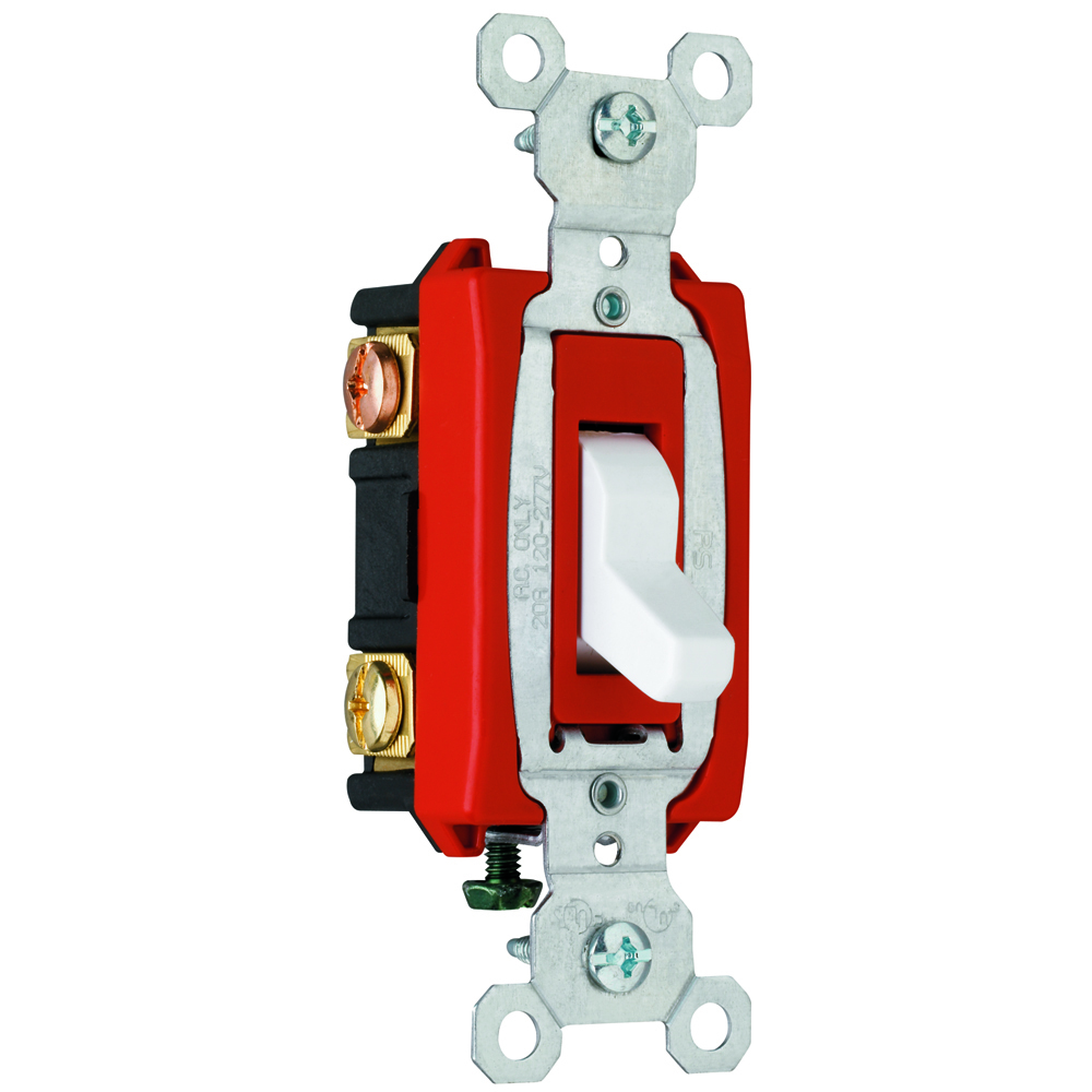 Construction 3way Switch, Back and, Side Wire, 20amp 120/277volt, White.