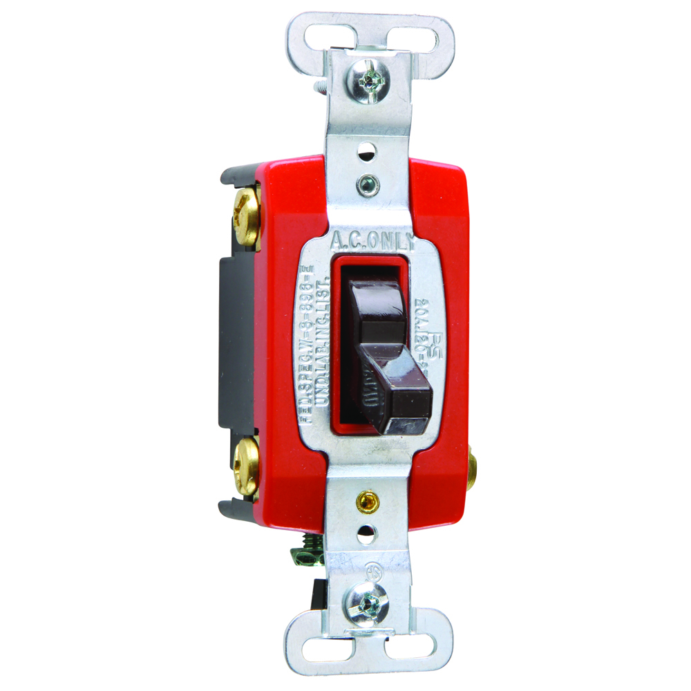 Construction 4way Switch, Back and, Side Wire, 20amp 120/277volt, Brown.