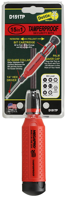 Megapro, Screwdriver Set, Hex Pin-1/8 IN, 9/64 IN, 5/32 IN, 3/16 IN, Spanner-#6, #8, #10, #12, Star Pin-T10, T15, T20, T25, T27, T30 tip size, Hex Pin, Spanner, Star Pin tip type, Black/Red handle color, 1/4 in. blade width, Hex shank shape