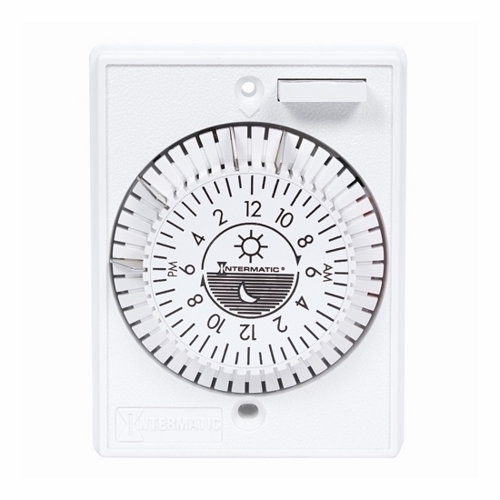 The 120 V SPST  Single Gang Multiple ON/OFF's w/Removable Trippers This Heavy-Duty In-Wall Time Switches are ideal for turning on lights, fans, pumps, and other heavy duty loads for energy savings, security  and convenience. The timer provides up to 12 ON and 12 OFF per week