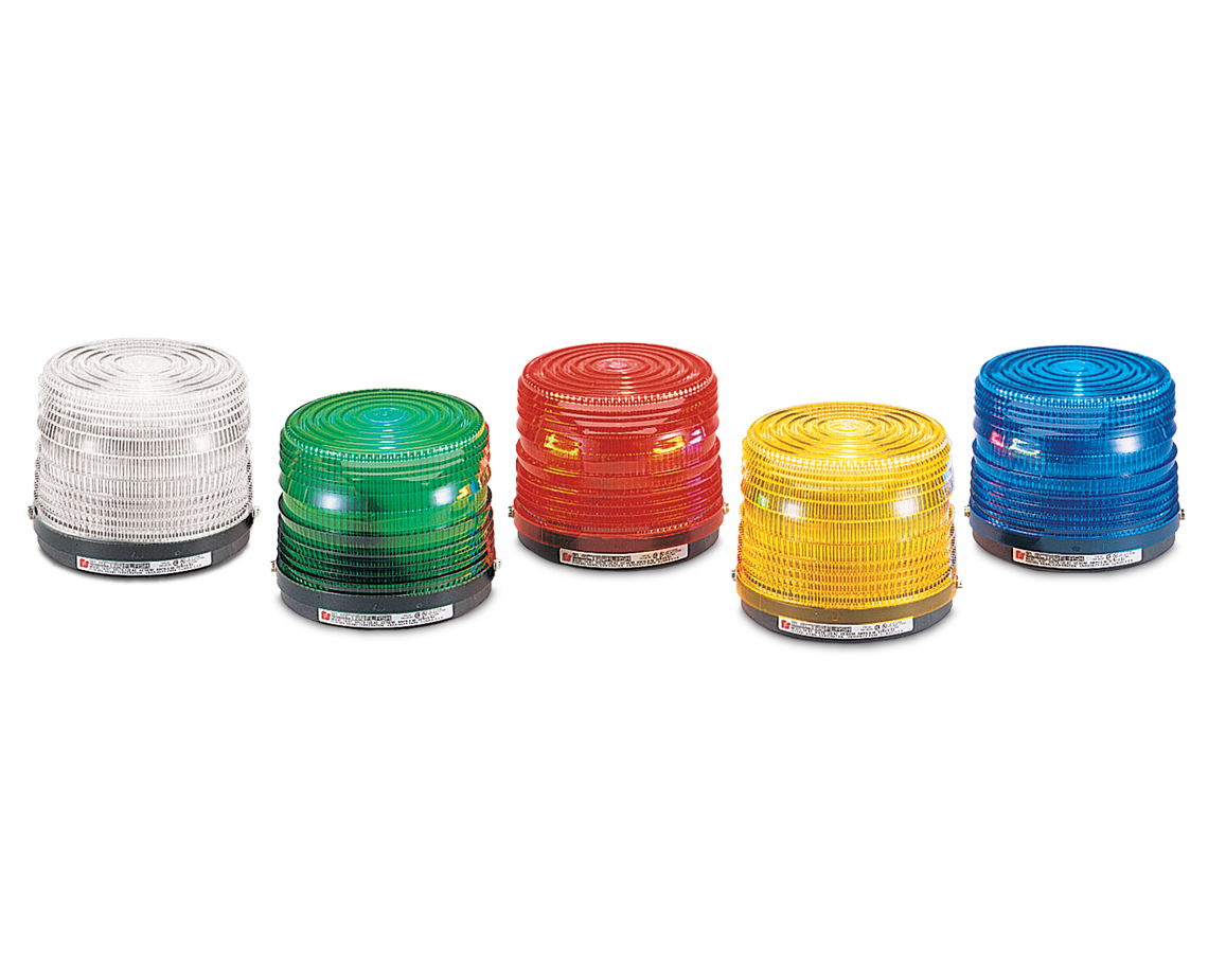 Electraflash Strobe Warning Light, 120VAC, Red - Available in 12VDC, 24VDC, 120VAC and 240VAC. Five dome colors:  Amber, Blue, Clear (240VAC model only), Green (excludes 12VDC model) and Red. 4,000 hour strobe tube. Surface mount or integrated 1/2-inch NPT pipe mount. Indoor/outdoor use. Conformal coated PCB. Type 3R enclosure. CSA Certified. UL and cUL Listed.
