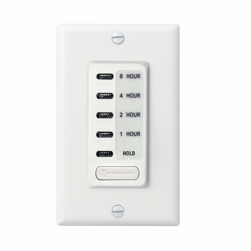 The Electronic Auto-Off Timer 1/2/4/8 Hour With HOLD White The EI200 Series Decorator Electronic Auto Shut-OFF Timers provide silent operation in time ranges from 5 minutes to 12 hours.