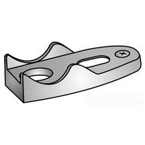 OZ-Gedney Clamp Back, Size: 1 IN, 5/16 IN Thick, 1 Holes, Malleable Iron, Finish: Hot Dip Galvanized, Dimensions: 3-3/16 IN Length X 1-5/16 IN Width, 3/8 IN Hole, Dimension E: 9/16 IN X 7/16 IN, Third Party Certification: CSA 009795, Applicable Third