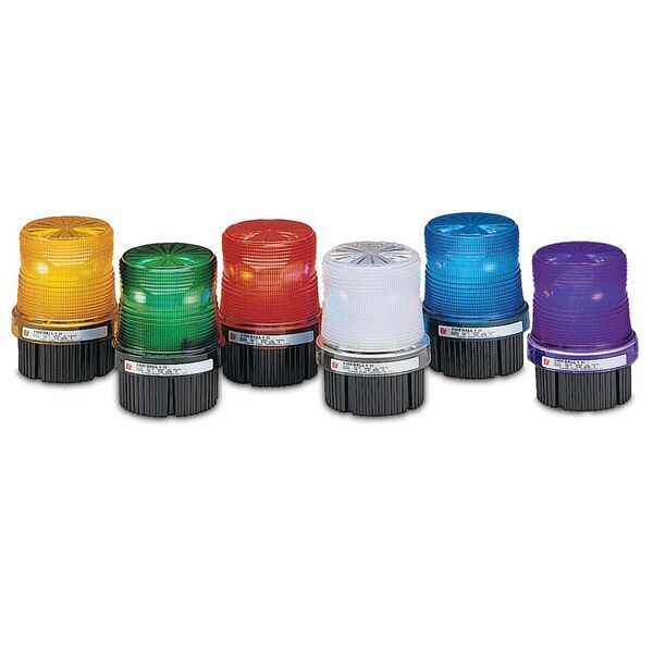 Fireball Strobe Warning Light, 120VAC, Clear - Available in 12-24VDC, 24VDC, 120VAC and 240VAC. Six lens colors: Amber, Blue, Clear, Green, Magenta and Red. 10,000 hour strobe tube. Integrated 1/2-inch NPT pipe and surface mount. Indoor/outdoor use. Conformal coated PCB. Type 4X, IP66 enclosure. IP69K compliant. CSA Certified. UL and cUL Listed.