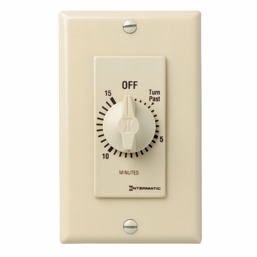 The FD Series 15 min Ivory Decorator Auto-Off Timers are designed to replace any standard wall switch - single or multi-gang. This series of energy-efficient mechanical timers do not require electricity to operate. In addition, they automatically limit the ON times for fans, lighting, motors, heaters, and other energy consuming loads.