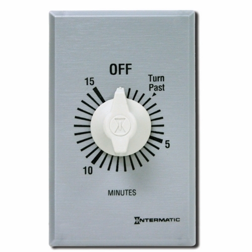 This 15 min DPST Commercial Auto-Off Timer is designed to replace any standard wall switch - single or multi-gang. This energy-efficient mechanical timer does not  require electricity to operate. In addition, it automatically limits the ON times for fans, lighting, motors, heaters, and other energy consuming loads.